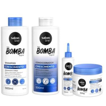 Imagem de Shampoo 500 + Condicionador 500 + Máscara + Tônico Bomba - Salon Line