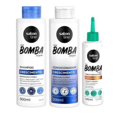 Imagem de Kit Sos Bomba - Shampoo + Condicionador + Tônico Antiqueda - Salon Lin