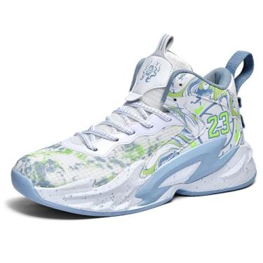 Imagem de Novetra Tênis de basquete masculino de cano alto para esportes ao ar livre, corrida e tênis(Grey,34 BR)