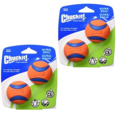 Imagem de Dog Fetch Toy Chuckit! Borracha durável Ultra Ball 4 bolas