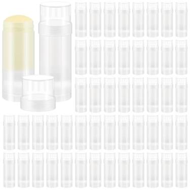 Imagem de Teenyyou 50 unidades de recipientes vazios de desodorante de 60 ml, frasco de plástico giratório, suporte de desodorante recarregável, tubo para batom caseiro, faça você mesmo, protetor solar, loção e