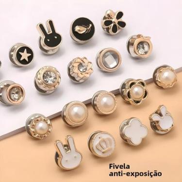 Imagem de Cardigã Escuro Sem Botões Anti-exposição Alfinete De Peito Invisível F