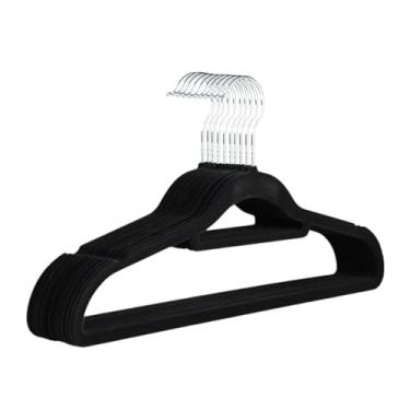 Imagem de Kit 10 Cabide Veludo Preto Premium Adulto Camisa Calça Roupa