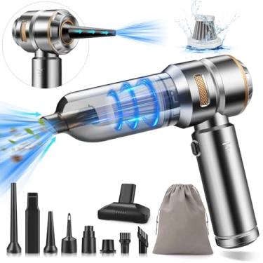 Imagem de CHOLANG Mini aspirador de pó para carro, aspirador de pó portátil sem fio 4 em 1 20000PA com bateria de 6000 mAh, motor sem escova, espanador de ar, soprador de ar e bomba para limpeza de carro