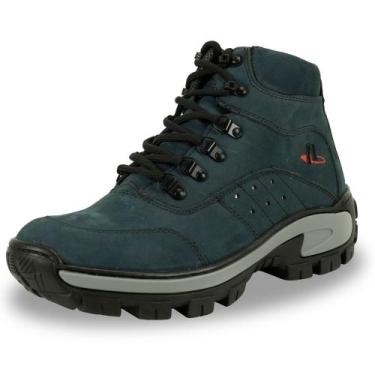 Imagem de Bota Coturno Adventure Couro Masculina Ajuste Cadarço Solado Borracha 