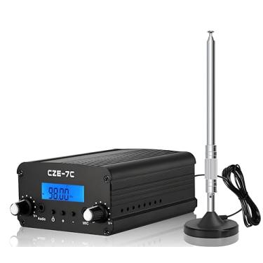 Imagem de CUIAMAO Transmissor FM 7W 1W para igreja, transmissor de transmissão FM de longo alcance para filmes drive-in, estacionamento de igreja, show de fogos de artifício, exibição de fogos de artifício