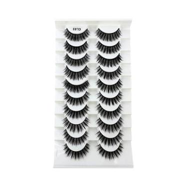 Imagem de Cílios Postiços Naturais, Macios E Volumosos, 10 Pares, Estilo Cruzado