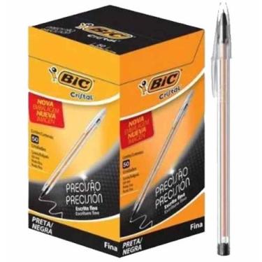 Imagem de Caneta esferografica bic cristal fina (f plus) preto / 50un  / bic