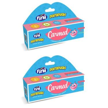 Imagem de Kit 2 Carmed Fini Protetor Hidratante Labial Efeito Gloss Banana Denta