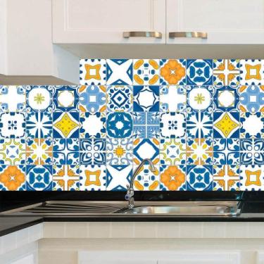 Imagem de Adesivo de Azulejo - Ladrilho Hidráulico - 20cm x 20cm - 24un - 015Azm