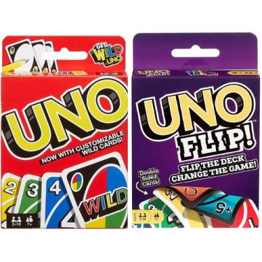 Imagem de Jogos de cartas Mattel Uno Original e Uno Flip Combo, pacote de 2
