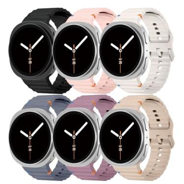 Imagem de Pulseira esportiva para Samsung Galaxy Watch 8 de 40 mm e 44 mm/8 Classic 46 mm para homens e mulheres, pulseira de substituição de silicone macio para Samsung Galaxy Watch 8 Classic de 46 mm/8 de 44