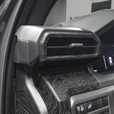 Imagem de KUJOOY Para Toyota Tacoma 2024 2025 ar condicionado saída de ar capa de ventilação decoração moldura guarnição interior acessórios (grão de madeira preto)