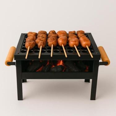 Imagem de Mini Churrasqueira Pequena Portatil a Carvão Churrasco Grelha - Lojão 
