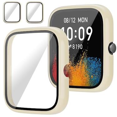 Imagem de Rc-Z Protetor de tela para Amazfit GTS 4 Mini Smartwatch, pacote com 2 unidades de policarbonato rígido, capa protetora de rosto inteiro, acessórios para GTS 4 Mini homens e mulheres