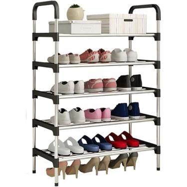 Imagem de Sapateira com 5 Prateleiras em Aço Reforçado – Organizador de Calçados para Quartos, Closets e Lavanderias – Design Moderno e Compacto