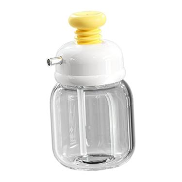 Imagem de Ｂｅｓｇａ Dispensador de óleo, Pressione No Frasco de óleo de Gergelim, Botão de Silicone, Frasco de Vidro à Prova de Vazamento, Garrafa de Molho de Soja para a, Branco