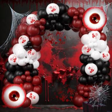 Imagem de Bloody Halloween Balloon Arch Kit, Spooky Balloon Arch With Blood Splatter Balloons, Bloody Knife Banner, Hand + Leg Banner, Eye Foil Balloons For Scary Killer Birthday Party Decorations Supplies