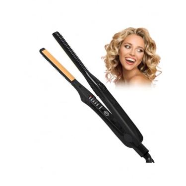 Imagem de Alisador de cabelo de cerâmica 2 em 1 e alisador de cabelo para mulheres, modelador de cabelo, clipes planos profissionais para cabelo curto, masculino e feminino, modelador de barba chapinha