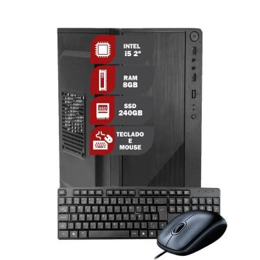 Imagem de Pc Computador Cpu Core I5, Ssd 240Gb, 8Gb Ram, Teclado+Mouse