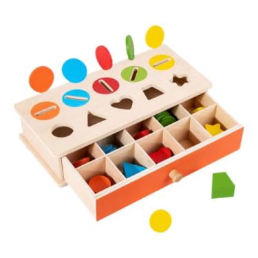 Imagem de Generic Brinquedos de madeira para combinar cores e formas, brinquedos Montessori, brinquedos educativos para aprendizagem precoce, para crianças, meninos e