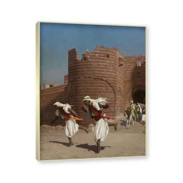 Imagem de NHLDZYH Moldura champanhe. Imagem natureza em tela, (os corredores) de Jean Leon Gerome, reprodução de quadros, quadro de arte de parede de tela para casa. 60x80cm