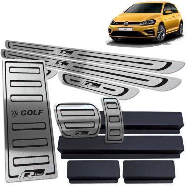 Imagem de Soleiras Pedaleira Auto Descanso Golf R-line 18 19 Preto BR