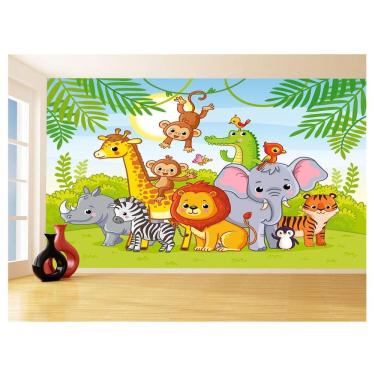 Imagem de Papel De Parede Infantil Zoo Safari Leão Baby 3,5M Azs346