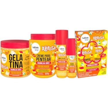 Imagem de Salon Line Xêrosa Kit Completo Baunilha Doce, Shampoo 300ml, Condicionador 200ml, Creme para Pentear 800g, Gelatina 500g, Óleo 60ml