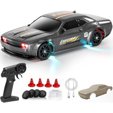 Imagem de KAIMIO 1:43 Scale Mini RC Drift Car with Gyro Full Proportional RTR 2.4Ghz Remote Control with RGB Lights and a Replaceable Body Shell(8501-Grey)