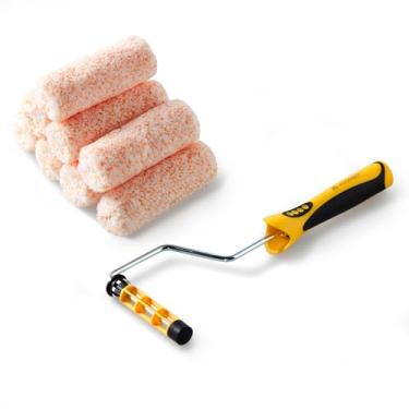 Imagem de Voomey Rolo de pintura de 10 cm com moldura, capas de rolo de tinta jumbo de microfibra com cochilo de 1,27 cm, graet para cantos de parede, armários, pintura de móveis