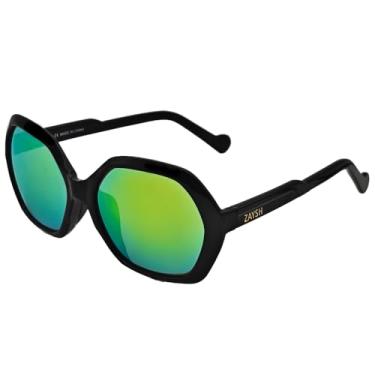 Imagem de ZAYSH Óculos de sol unissex quadrados polarizados — armação leve TR90 armação UV400 lentes Polaroid, Preto, 56-17-145mm