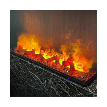 Imagem de Lareira Decorativa Lareira de vapor água a carvão simulação 3D, lareira atomizadora embutida, ajuste chama, controle remoto(Grande)