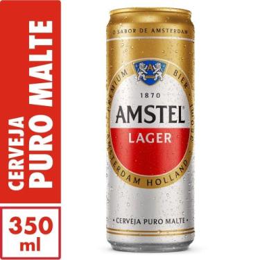 Imagem de Cerveja Lager Premium Puro Malte Amstel - Lata 350ml, 3 unidades