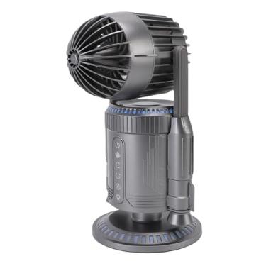Imagem de Cryfokt Ventilador de Resfriamento de Névoa, Ventilador de Mesa Silencioso Bateria de 5000mAh Foguete Simulado Luz Colorida RGB 5000RPM Velocidade 1-8 Horas Temporizador 20db Baixo Ruído para