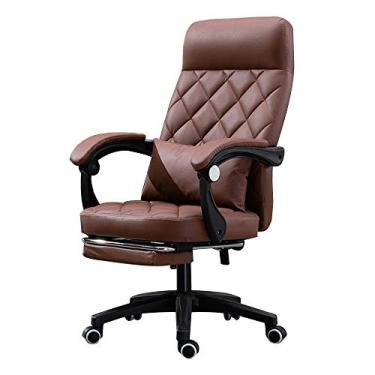 Imagem de Computador ergonômico alto encosto escritório com apoio para os pés giratório computador executivo reclinável altura ajustável jogos com suporte lombar