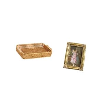Imagem de Fenteer Conjunto Elegante de Cesta de Frutas E Moldura de Resina para Mesa Ou Parede, Perfeito para Lanches, Pães E Decoração de Fotos No Quarto E Escritório