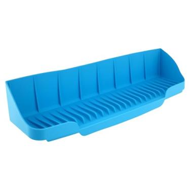 Imagem de Protetor de respingos de água para banheira de silicone prateleira lateral dobrável com 6 ventosas borda de pia de cozinha protetor contra respingos adequado para banheiro cozinha (1, azul)