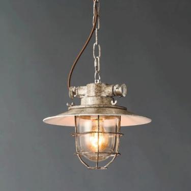 Imagem de YQSLQZZ Luminária pendente de ilha de cozinha em gaiola, lustre de vidro industrial vintage, restaurante, bar, casa de fazenda, café, luzes de teto suspensas, altura ajustável