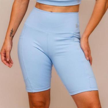 Imagem de Bermuda Confort com Bolso para Treino e Corrida - Azul Frozen - HNR, A