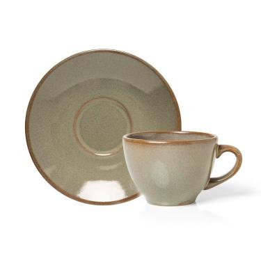 Imagem de Xícara Com Pires Copa E Cia Reative Em Cerâmica Verde