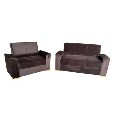 Imagem de Conjunto De Sofá 3x2 Lugares Camila Marrom Malu Estofados