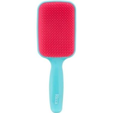 Imagem de Escova de Cabelo Blue Ricca 451  Flex Desembaraçadora Raquete Azul