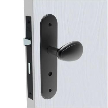 Imagem de Fechadura Banheiro Bora Gold Espelho Esp43 Preto Fosco 40mm (40x53) So