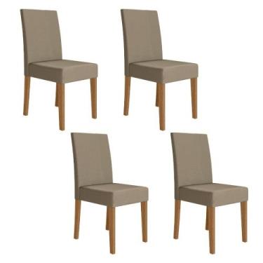 Imagem de Conjunto 4 Cadeiras Josi Poliman Móveis, carvalho bege