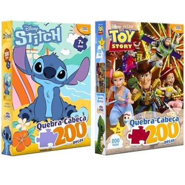 Imagem de Kit 2 Quebra Cabeças 200 Peças Stitch +
