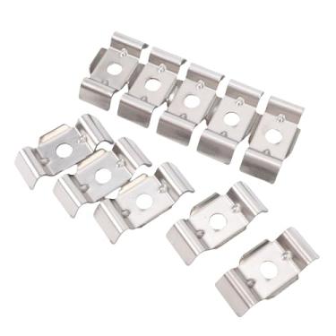 Imagem de GLOGLOW Cerca de Jardim e Acessórios Braçadeira de Cerca de Aço, Suporte de Canto de de Haste Dupla para Poste de Tubo de 28 a 32mm Hardware de Conector de Placa de Metal para Postes de Madeira de