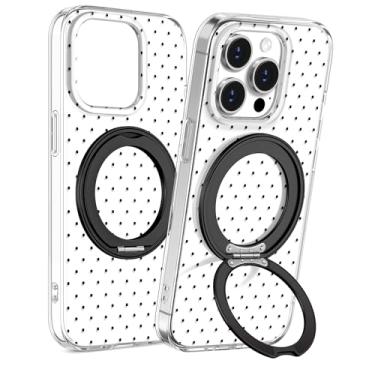 Imagem de Loheckle Capa para iPhone 15 Pro - Compatível com MagSafe Stand Mulheres Meninas Bonito Transparente Feminino Estética Kawaii Design Exclusivo Proteção TPU Macio Capa com Suporte Integrado para iPhone