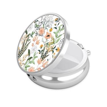 Imagem de Caixa de comprimidos, 3 compartimentos, caixa de comprimidos pequena para bolsa e bolso, caixa de comprimidos de metal para viagem, suporte portátil para guardar vitaminas, medicamentos e óleo de