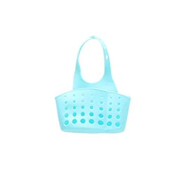 Imagem de Cesta ajustável de saco de drenagem de esponja de cozinha, suporte suspenso de pia de PVC para armazenamento de cozinha e banheiro